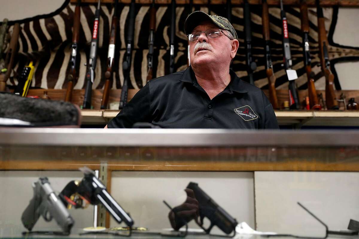 Spur R Guns’ owner Doug Rockey in Copperopolis (Calaveras County) says he considers Gov. Gavin Newsom a “dictator.”