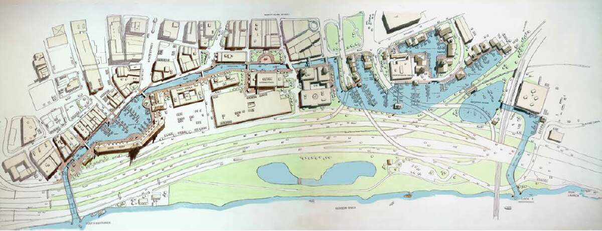 (Provided image) A map of Len Tantillo's plan for a canal that would begin near the SUNY administration building and meander along Broadway to around the Central Warehouse. Letter writer says, 'In short, it would make too much sense.'