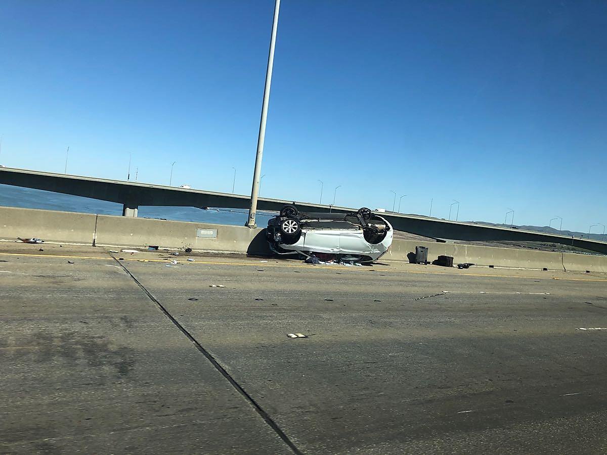 Majorinjury crash trapped two women in car on Benicia Bridge