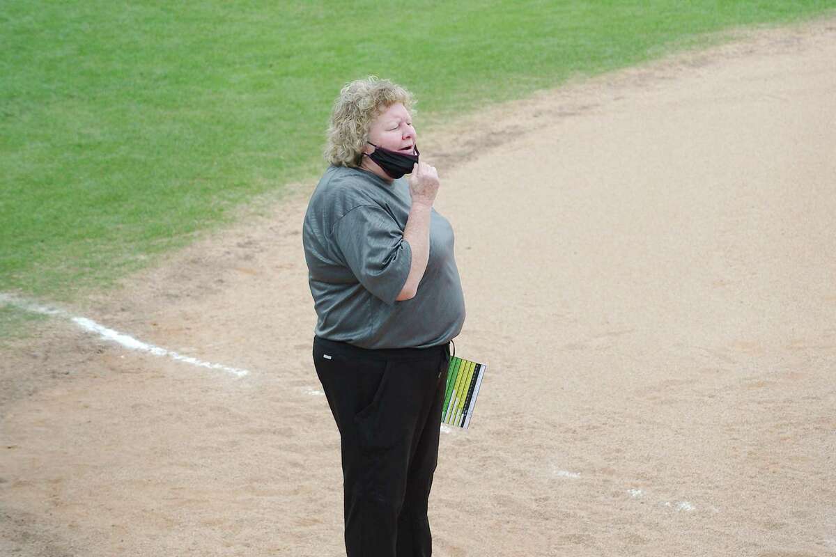 Pearland softball coach Laneigh Clark watched her team pick up wins over Manvel and Shadow Creek Friday.