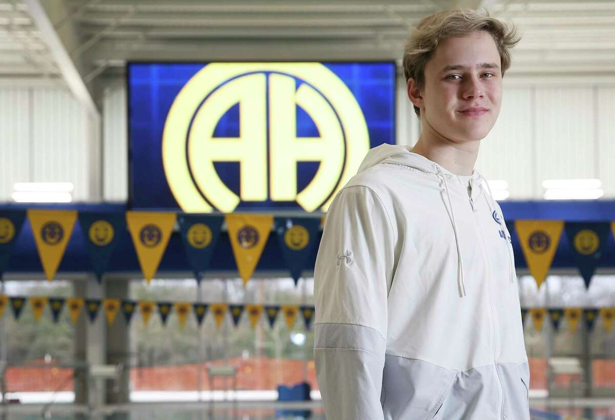 Alamo Heights’ Connor Foote won two gold medals at the UIL Class 5A state swimming meet.