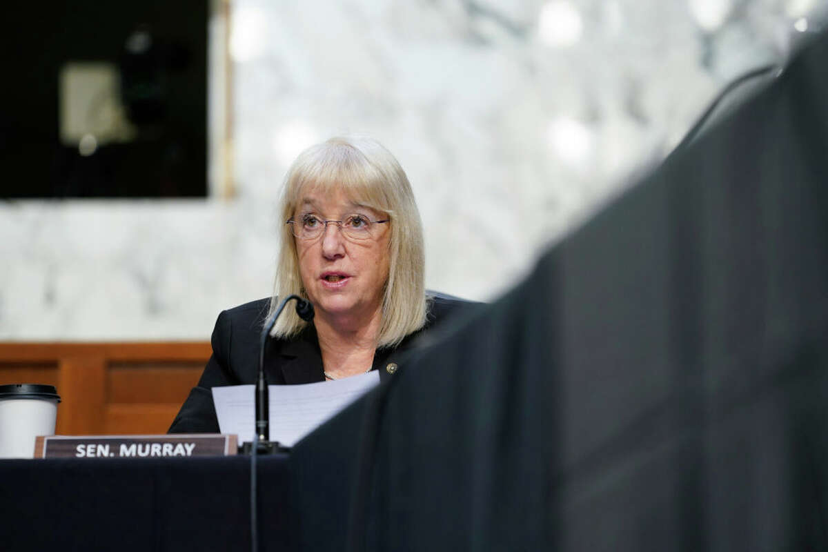 WASHINGTON, DC - MARCH 18: Sen. Patty Murray (D-WA) speaks during a Senate Health, Education, Labor and Pensions Committee hearing on the federal coronavirus response on Capitol Hill on March 18, 2021 in Washington, DC. (Photo by Susan Walsh-Pool/Getty Images)