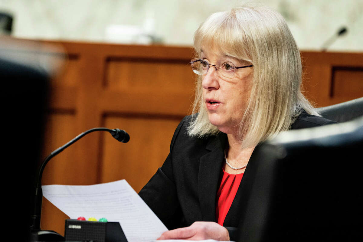 WASHINGTON, DC - MARCH 18: Senator Patty Murray, D-Wash., Chairwoman of the Senate Committee on Health, Education, Labor, and Pensions, speaks at a hearing, with the Senate Committee on Health, Education, Labor, and Pensions, on the Covid-19 response, on Capitol Hill on March 18, 2021 in Washington, DC. Dr. Anthony Fauci appeared before a joint hearing of the house committees to lay out a timeline for vaccinating children against COVID-19. (Photo by Anna Moneymaker-Pool/Getty Images)