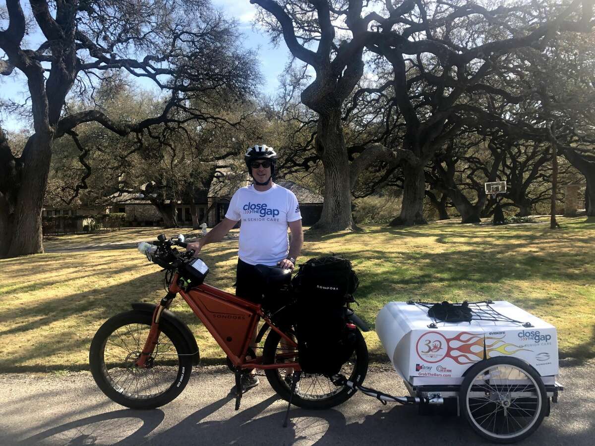 Jeff Salter, the founder and CEO of Caring Senior Service, plans to e-bike 9,000 miles across the country on April 1 to celebrate his business providing 30 years of in-home care to seniors. The four-month journey kicks off in San Antonio as the company is headquartered in the Alamo City.