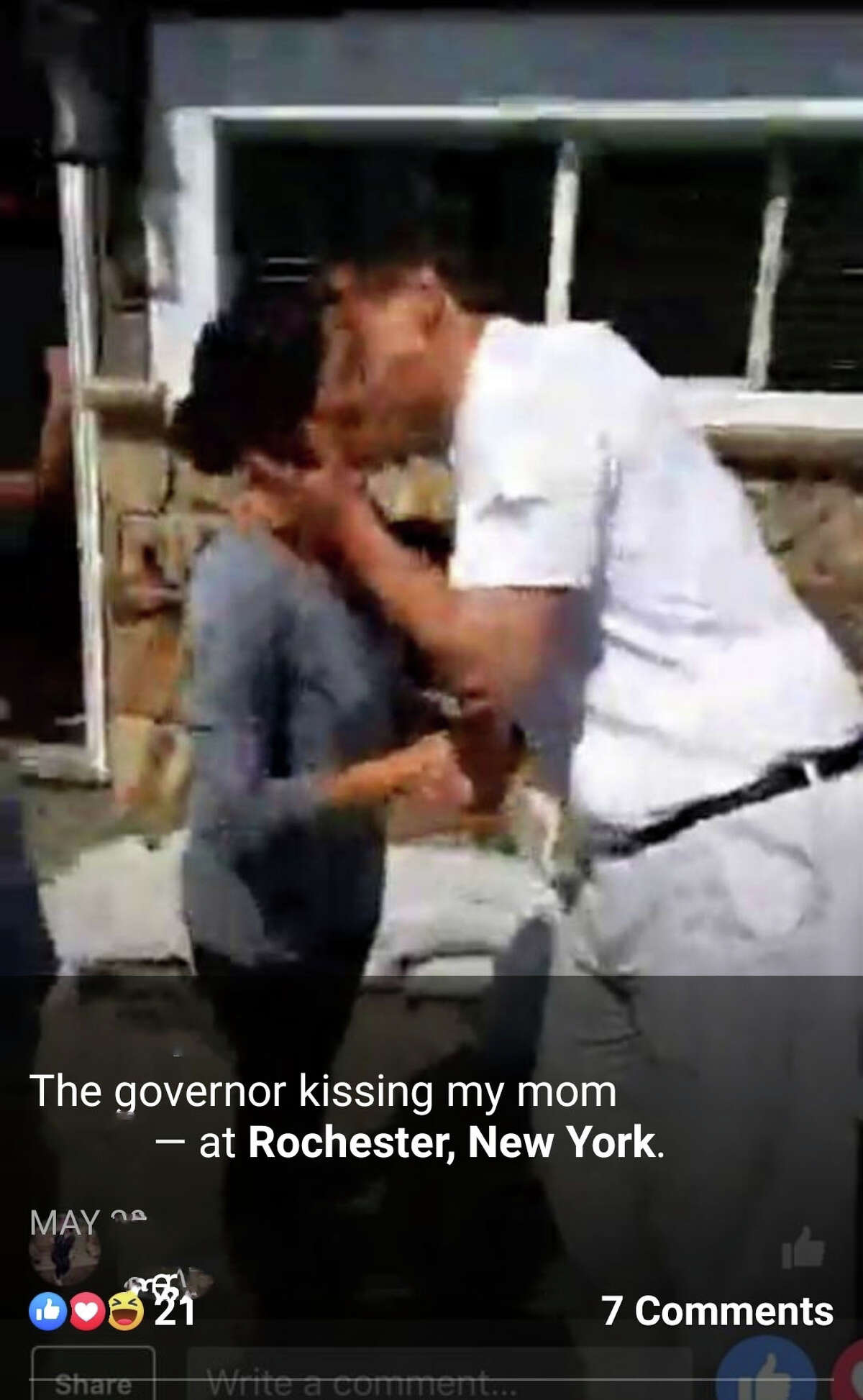 Sherry Vill, 55, said Gov. Andrew M. Cuomo kissed her on the cheek more than once without her consent while visiting Vill's residence in 2017 in Greece, N.Y. The governor was there with a team to view flooding damage along Lake Ontario and Vill said he later wrote her a personal letter and also invited her to an event – without mentioning her husband or family. (Provided photo)