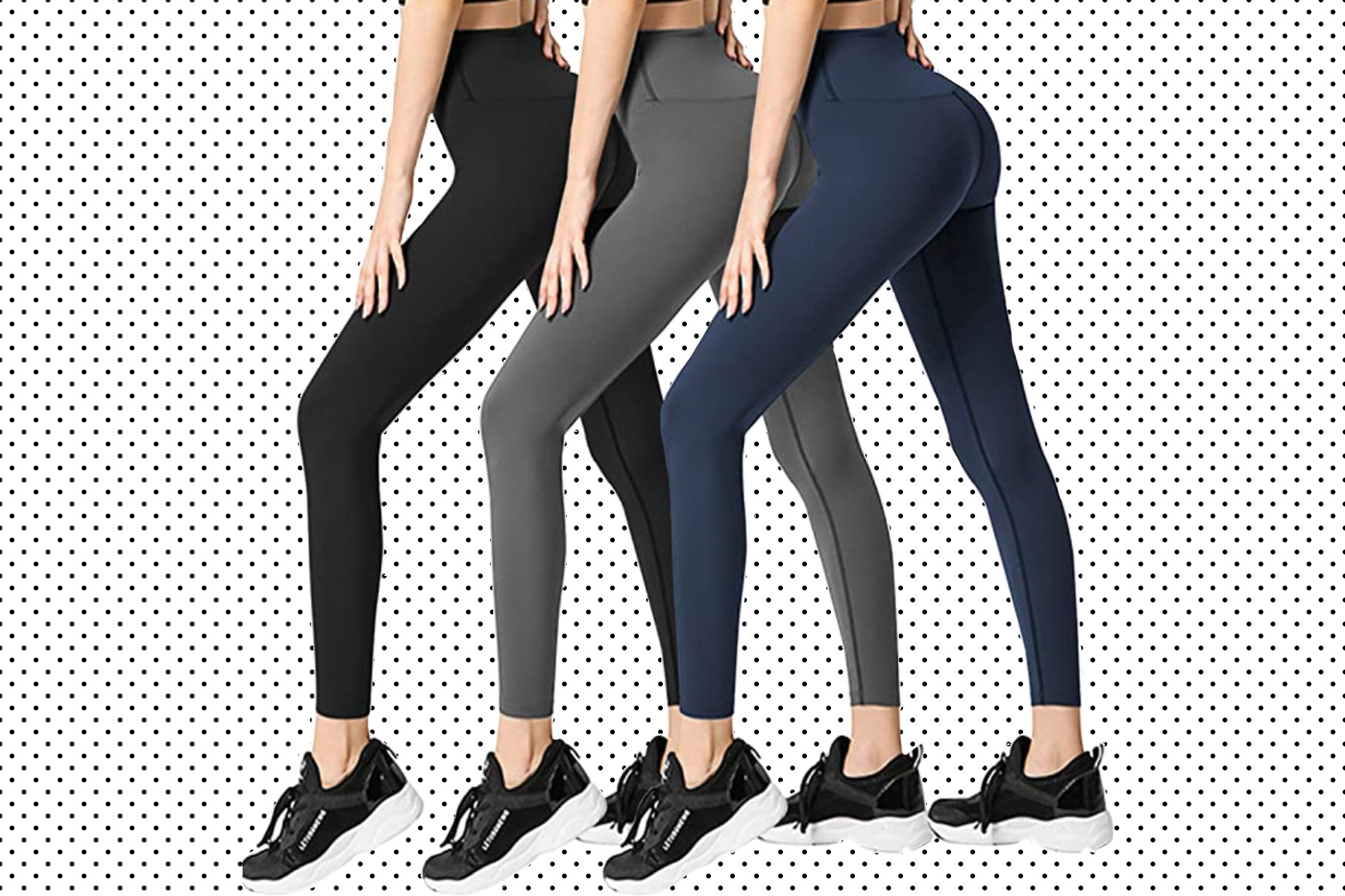 Lingswallow High Waisted Yoga Leggings with Pockets - Tummy Control Workout  Running Yoga Pants for Women