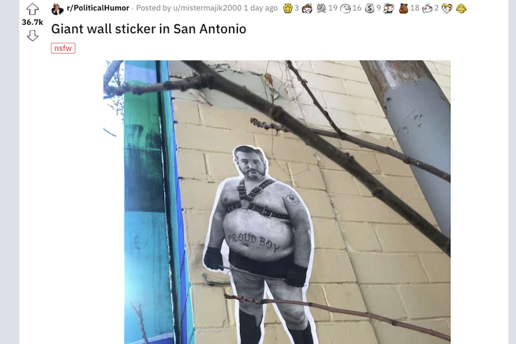 Nsfw Ted Cruz Stickers Pop Up Around San Antonio Nsfw Ted Cruz Stickers Pop Up Around San Antonio