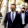California Gov. Gavin Newsom leaves a news conference after announcing California Assemblyman Rob Bonta as his nominee for state's attorney general, Wednesday, March 24, 2021, in San Francisco. (AP Photo/Noah Berger)