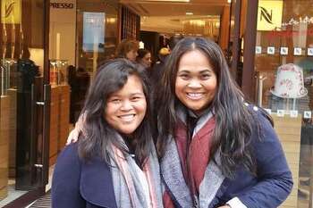 Khamla Vorasane, left, and Chan Graham, the co owners of BouNom Bakery in Avon.