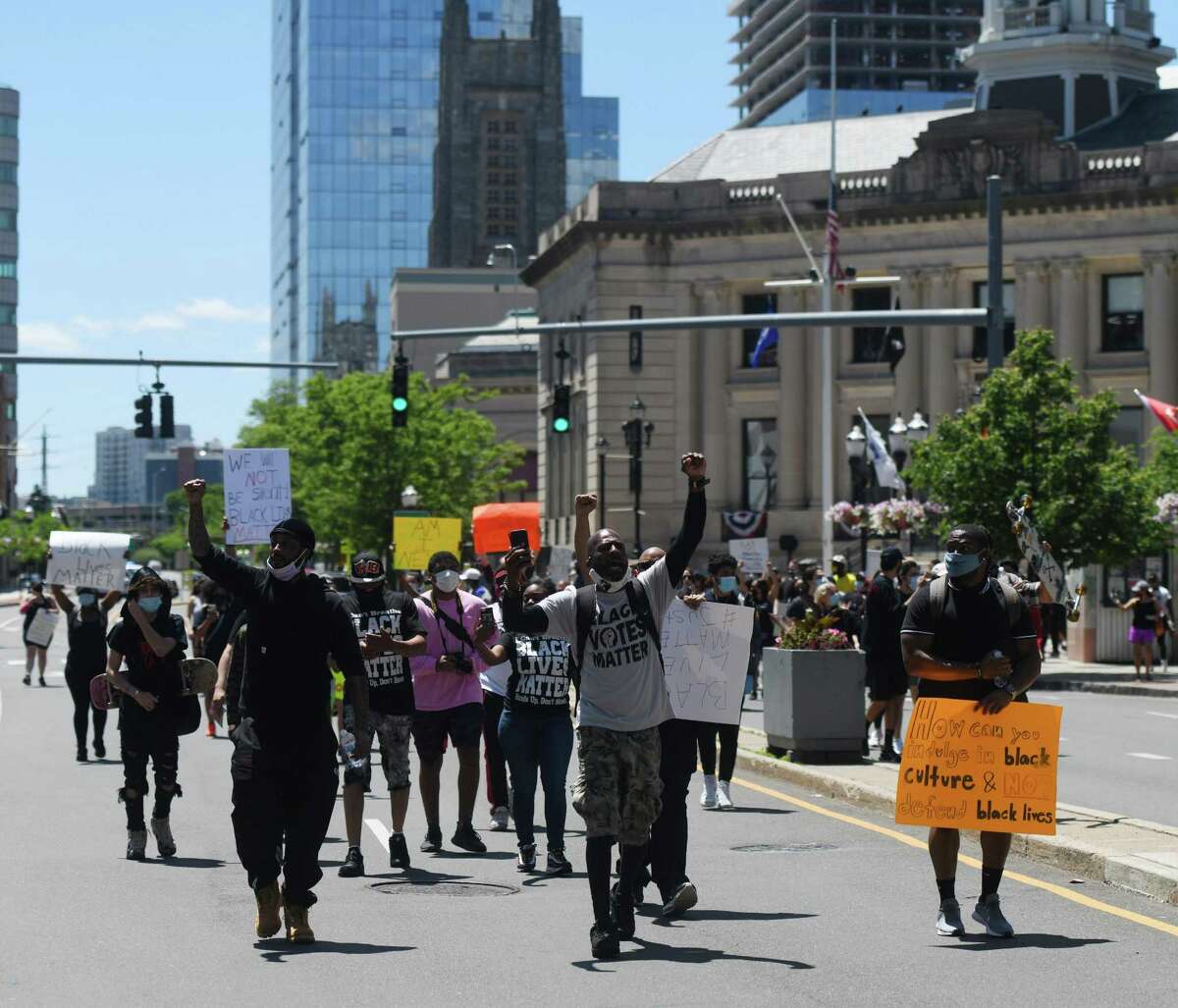 A Black Lives Matter protest in Stamford, Conn. in May 2020.