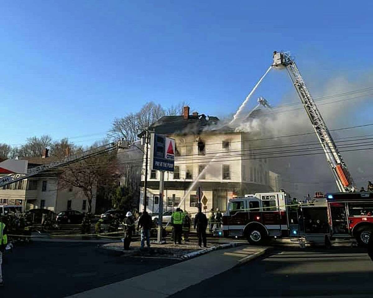 First responders were dispatched to a large fire at a Union Street residence around 5 p.m. Monday, March 29, 2021.