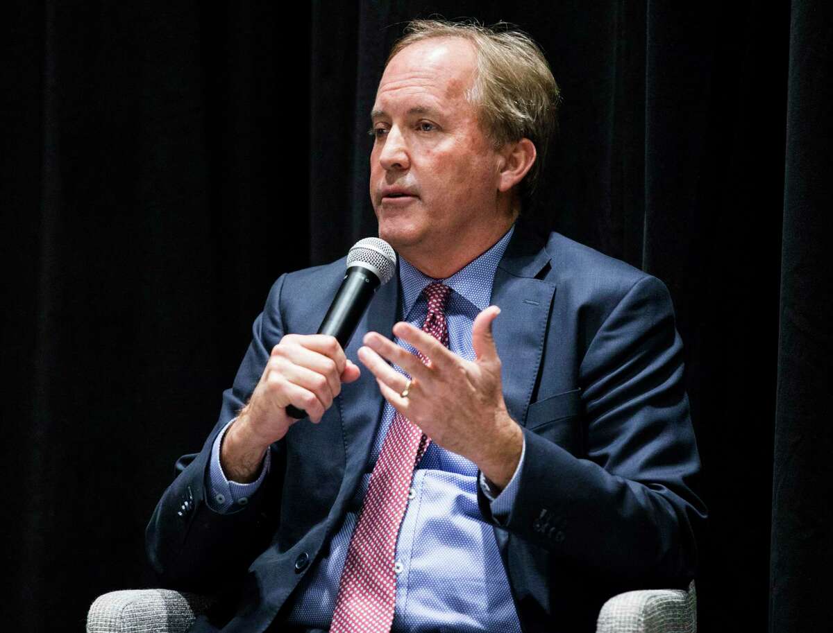 Texas Attorney General Ken Paxton is pictured on February 26, 2020, at The Dallas Morning News Auditorium in Dallas. (Ashley Landis/The Dallas Morning News/TNS)