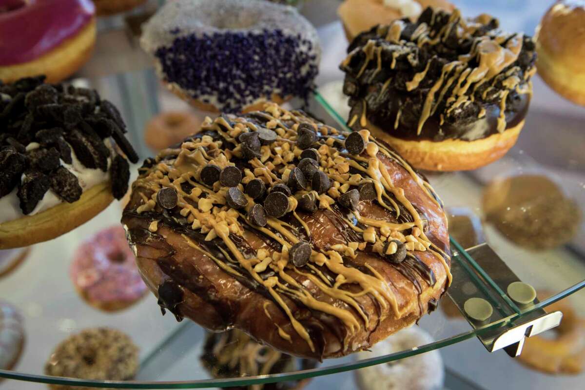 The Memphis Mafia doughnut is shown at Voodoo Doughnut on Tuesday, Jan. 7, 2020, in Houston. Voodoo Doughnut opens his first Houston store on Jan. 15.