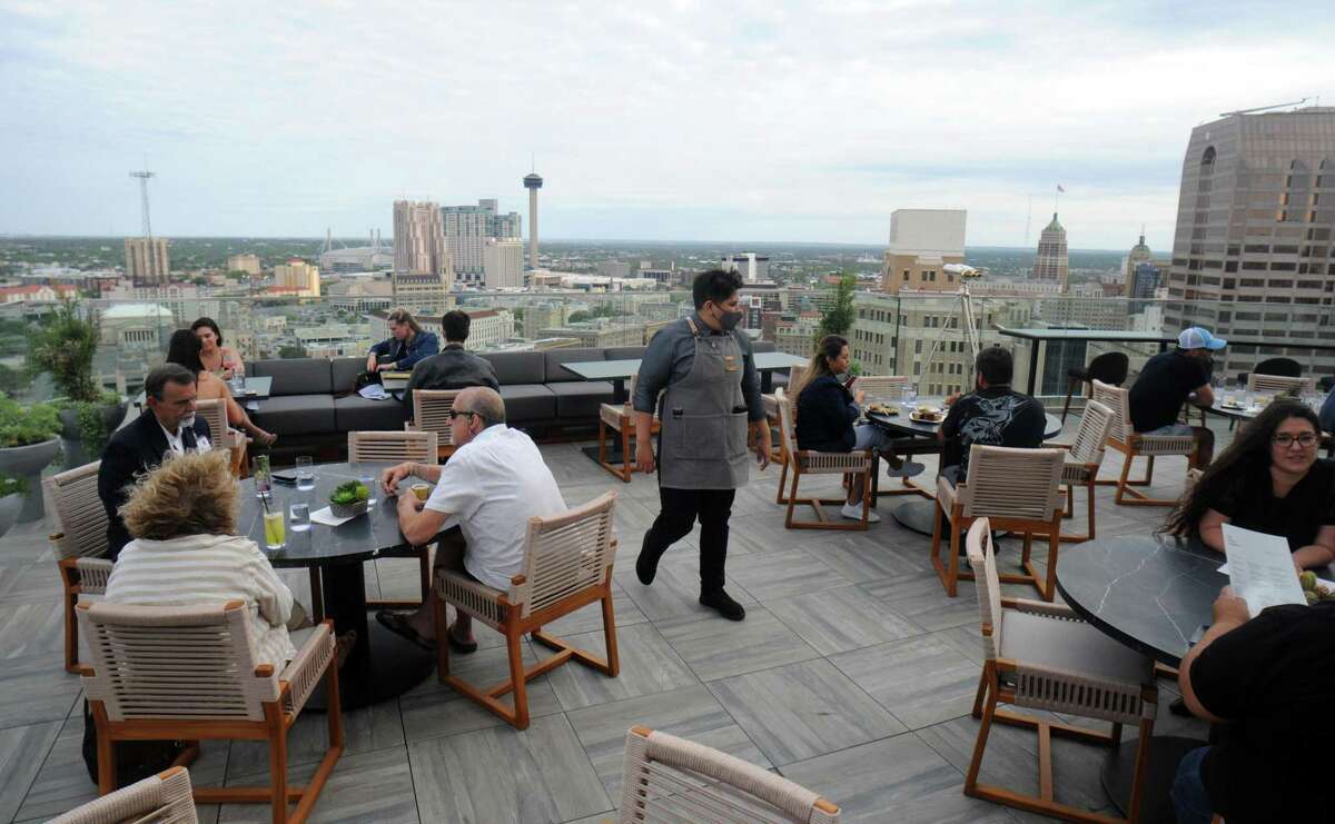 The Moon's Daughters, which towers 20 floors above the city in the new Thompson San Antonio hotel, boasts a stunning view of the city's skyline.