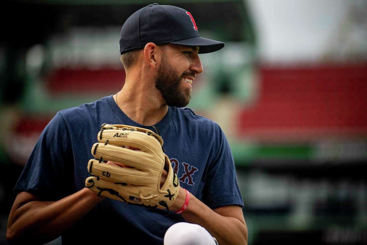 Red Sox relief pitcher Matt Barnes throws during a workout on Wednesday at Fenway Park in Boston.