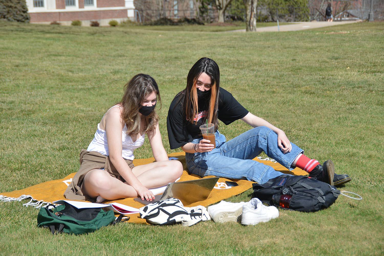 Wesleyan University students enjoy spring break safely on Middletown campus