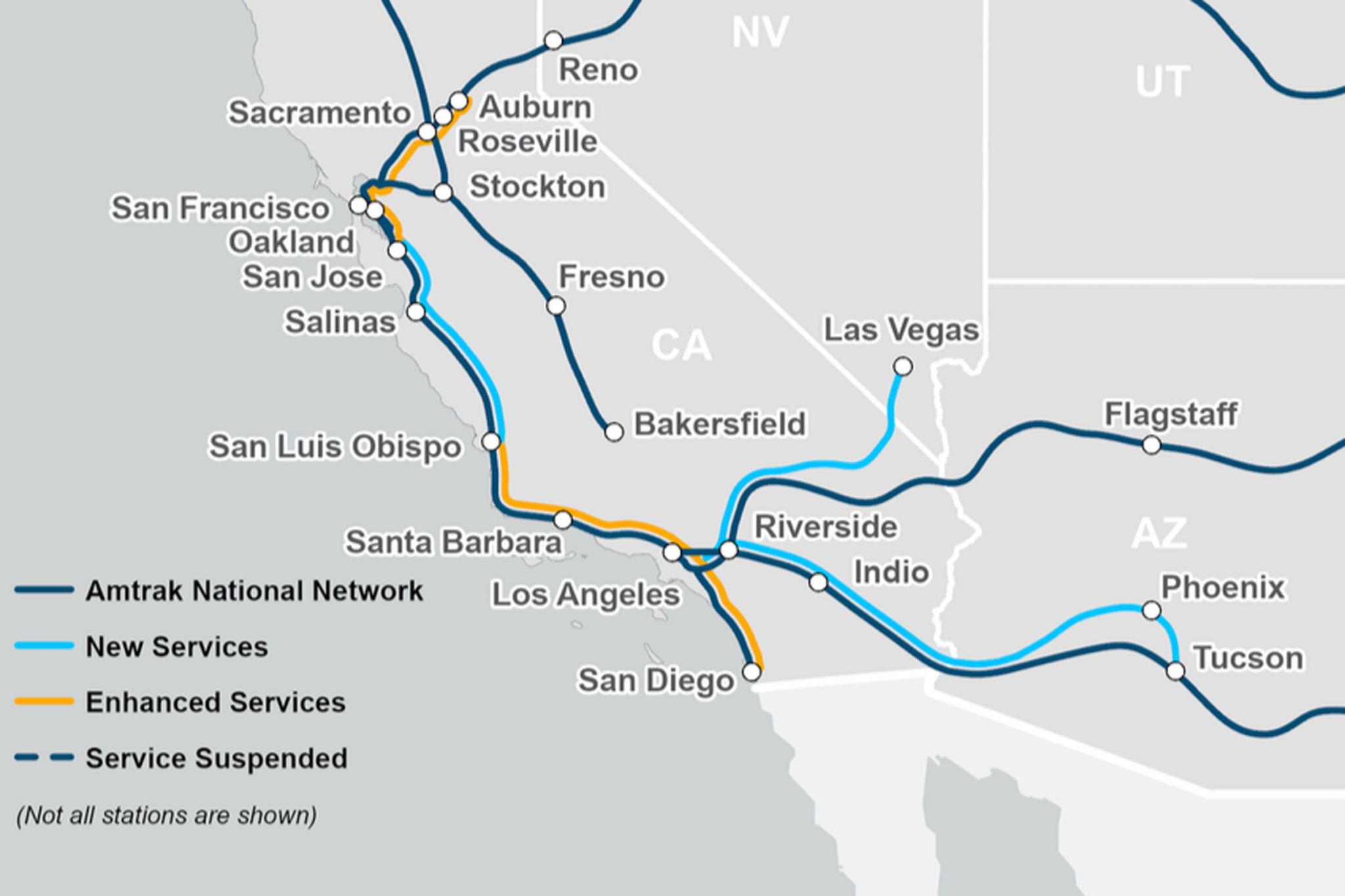 Сан через. Сан Франциско железная дорога. Amtrak Coast Starlight Map. San Francisco железные дороги карта. Расстояние от Сакраменто до Сан-Франциско.