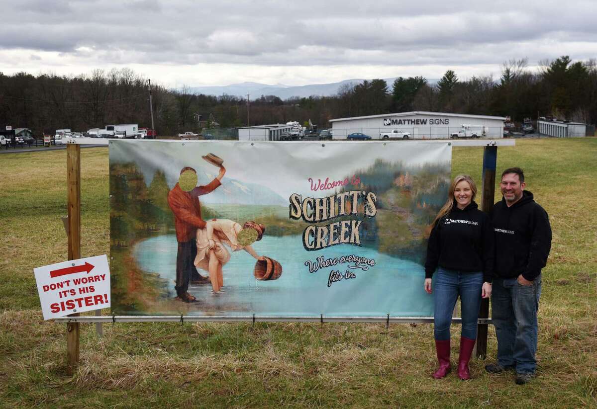 'Schitt's Creek' sign provokes laughs - and a bit of outcry - in Hudson