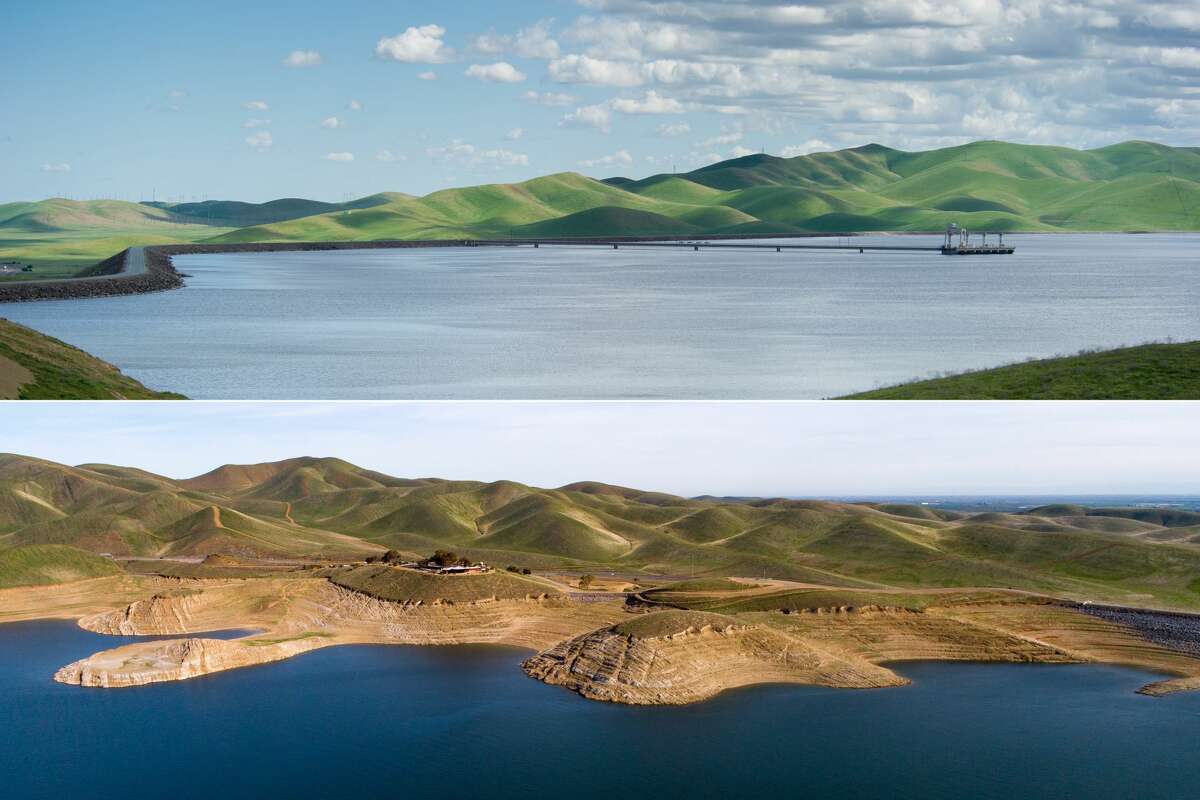 Beforeandafter photos of California reservoirs show looming drought