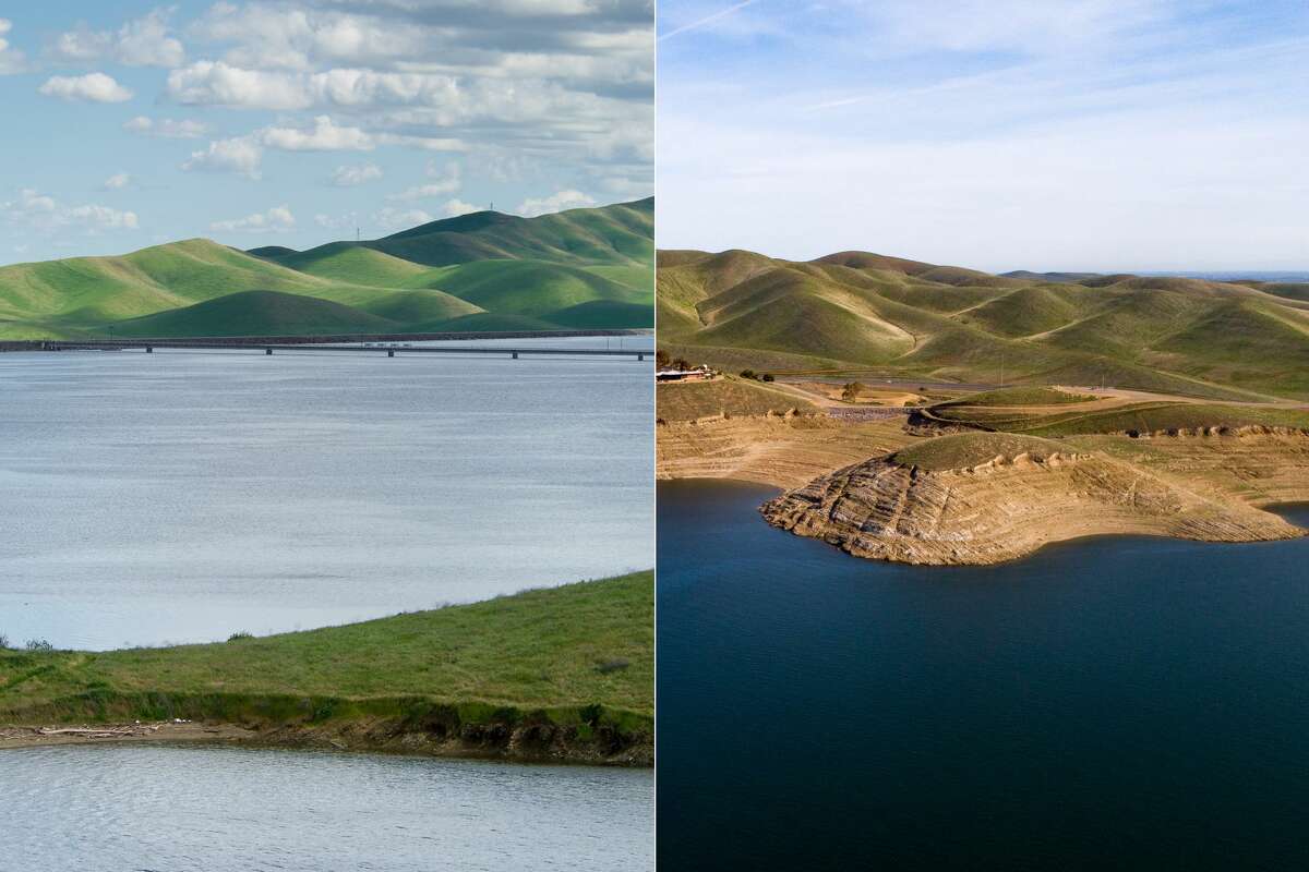 Beforeandafter photos of California reservoirs show looming drought