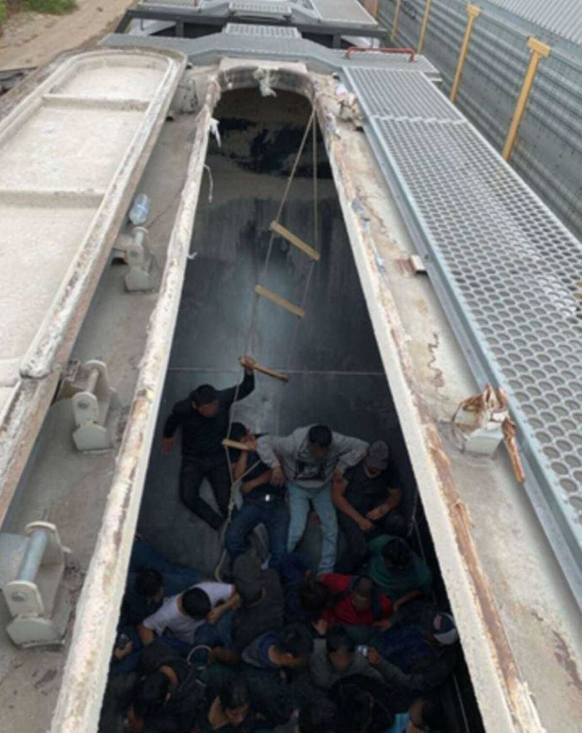 U.S. Border Patrol agents assigned to the Hebbronville Station rescued an unresponsive woman found inside a grain hopper railcar and detained a large group of immigrants who had crossed the border illegally.