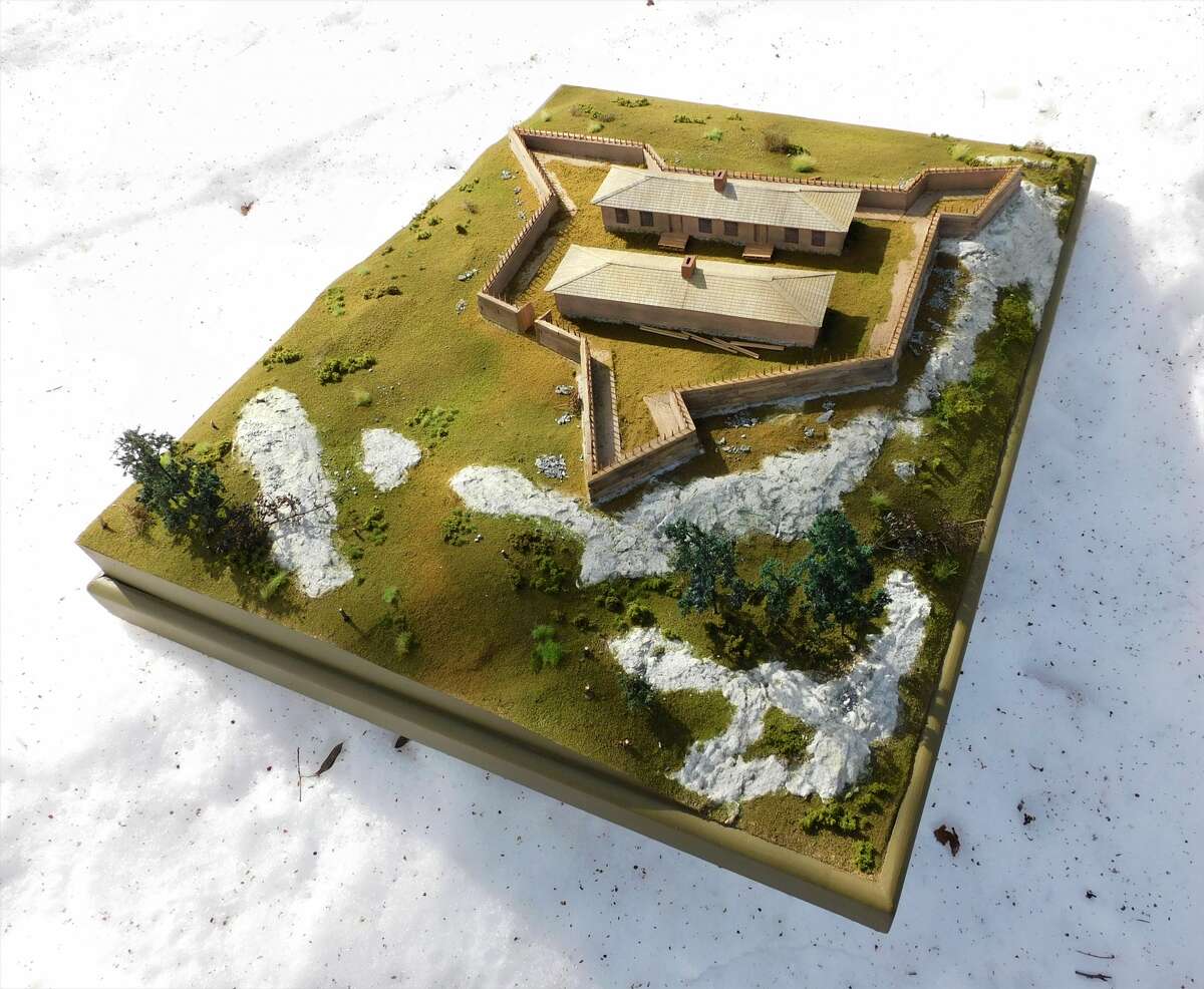 This model of the Stockaded fort built on the site in 1758 will be part of the new Visitor's Center at the Lake George Battlefield.