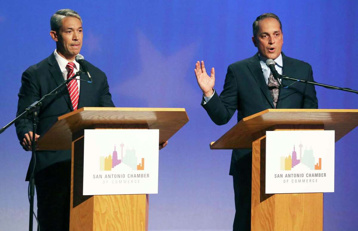 Ron Nirenberg and Greg Brockhouse face off at the KLRN Studios on May 2, 2019 in their last debate before the mayoral election.