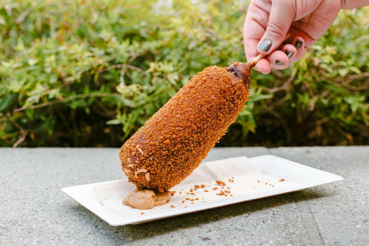 The peanut butter dipping sauce is the biggest point of contention about the pickle dog.T