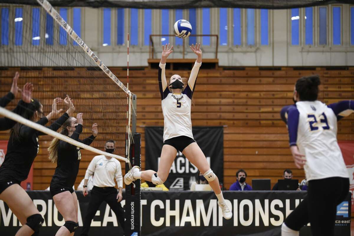University at Albany's Maddie Stone had 22 assists in the America East championship loss to Maryland-Baltimore County on Friday, April 2. (Kathleen Helman)