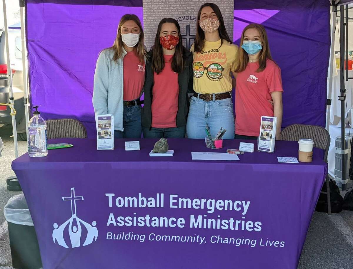 Members of the Tomball High School National Junior Honor Society help promote the Tomball Emergency Assistance Ministries fundraiser at the Tomball Farmers Market.