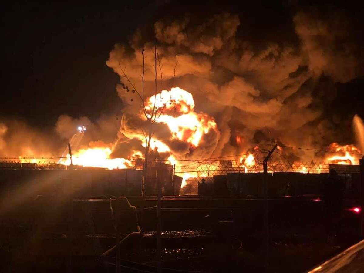 Oakland firefighting crews responded to a two-alarm fire at a recycling plant on San Leandro Street on Friday night. The blaze was later traced to an encampment near the railroad tracks.