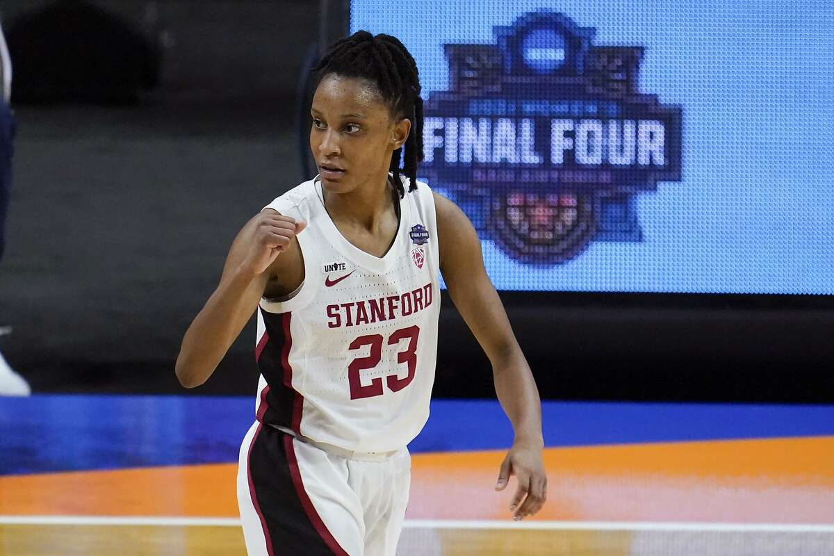 Stanford guard Kiana Williams celebrates during the first half of the championship game against Arizona.