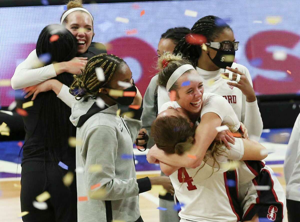 Stanford celebrates after defeating Arizona for the 2021 NCAA Women's basketball championship at the Alamodome. As March Madness returns to San Antonio, we’re celebrating the San Antonio Sports Foundation.