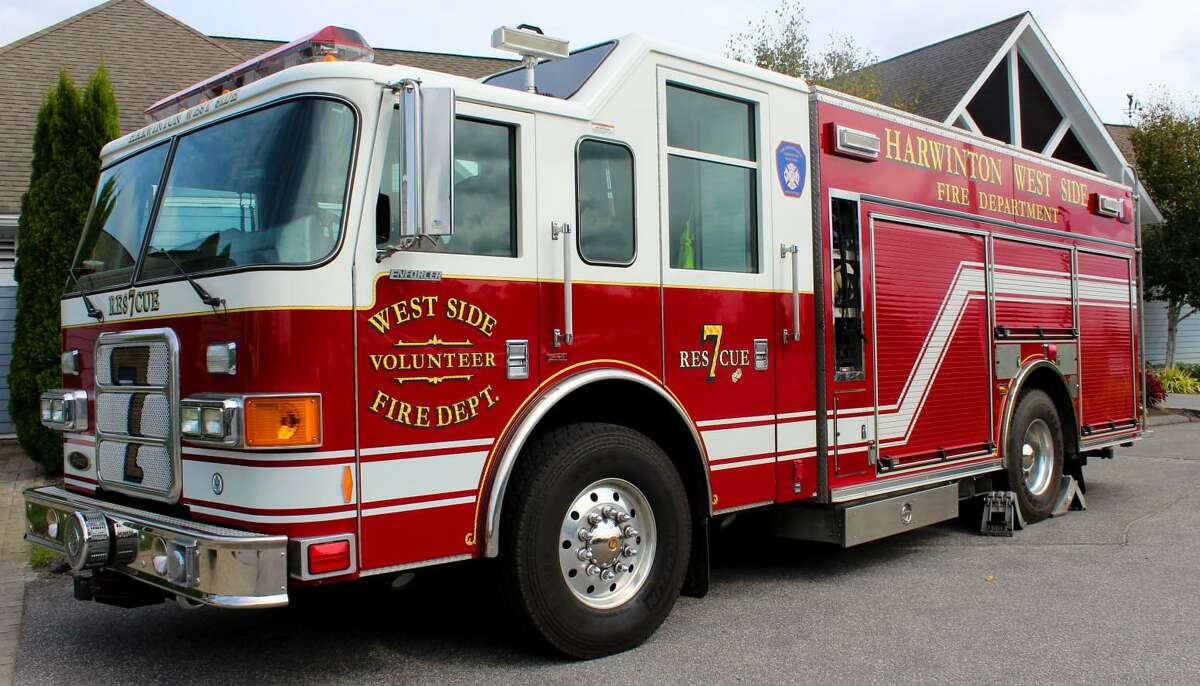 A file photo of a Harwinton, Conn., fire engine from the West Side volunteer fire station.