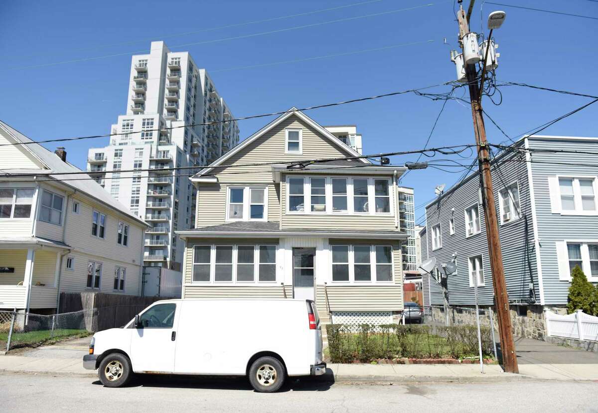 The Manor Street home in which a woman was found dead on Friday in the South End of Stamford, Conn., photographed on Monday, April 5, 2021. City detectives are investigating after 50-year-old Denise McLaughlin was found dead late Friday in an apparent homicide, police said.