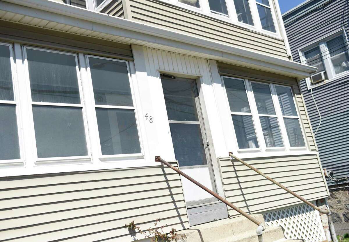 The Manor Street home in which a woman was found dead on Friday in the South End of Stamford, Conn., photographed on Monday, April 5, 2021. City detectives are investigating after 50-year-old Denise McLaughlin was found dead late Friday in an apparent homicide, police said.