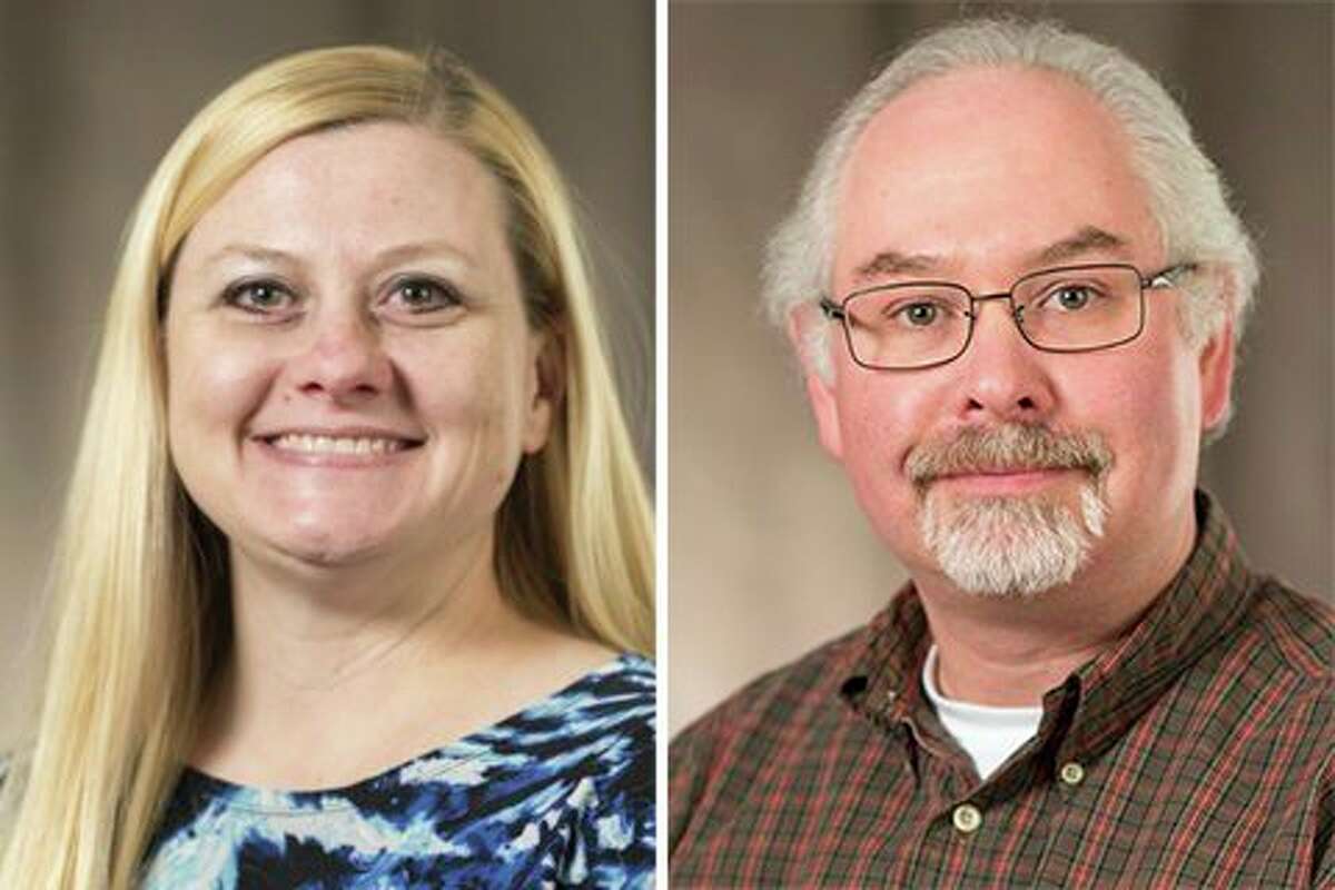 Daisy McQuiston of Saginaw, associate professor of nursing and Stuart Barbier of Bay City, professor of English, have received the Bergstein Award for Teaching Excellence, the highest honor a faculty member can receive. (Photo Provided)