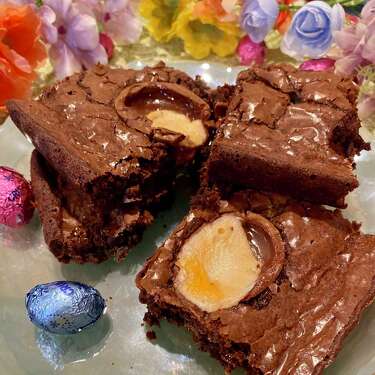 Cadbury Cream Brownies are a fun and easy way to use up any lingering Easter candy.