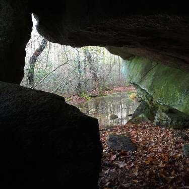 Looking out from one of the "dinosaur caves."