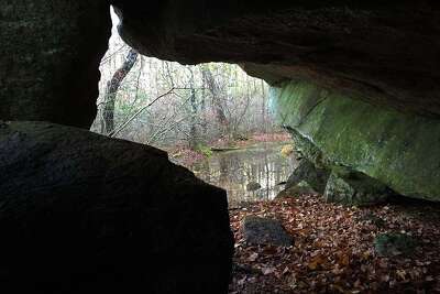 Looking out from one of the "dinosaur caves."