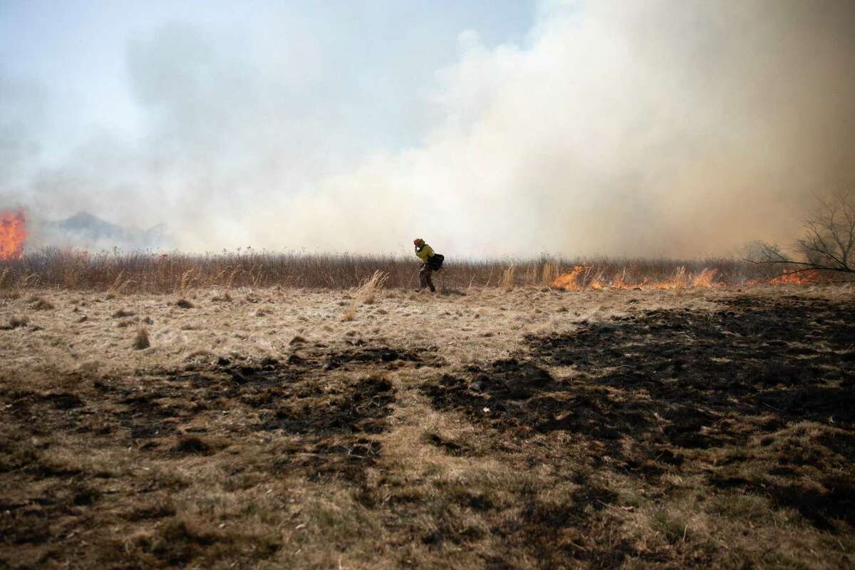 A controlled burn is planned for April 7 at Mohawk Mountain in Cornwall. Above, a controlled burn in Connecticut.