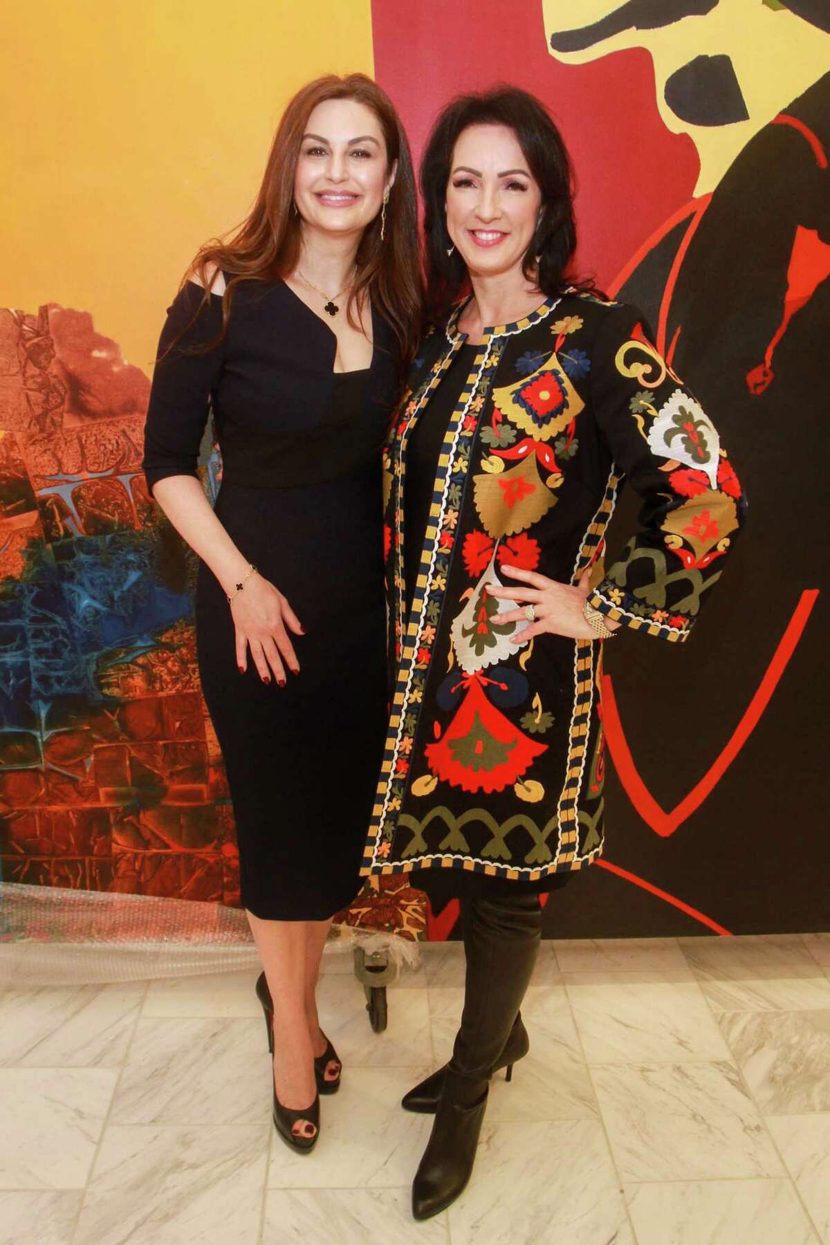 Chairs Brigitte Kalai, left, and Alicia Smith at the Houston Chronicle Best Dressed Hall of Fame luncheon at Neiman Marcus on Jan. 28, 2020, the last Best Dressed event before the March shut-down.