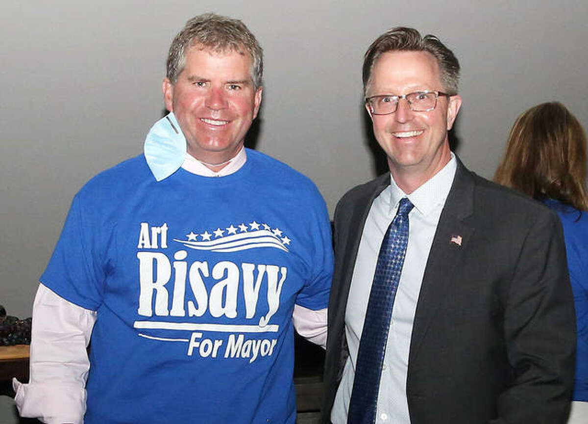 Current Mayor Hal Patton, left, and mayor-elect Art Risavy.