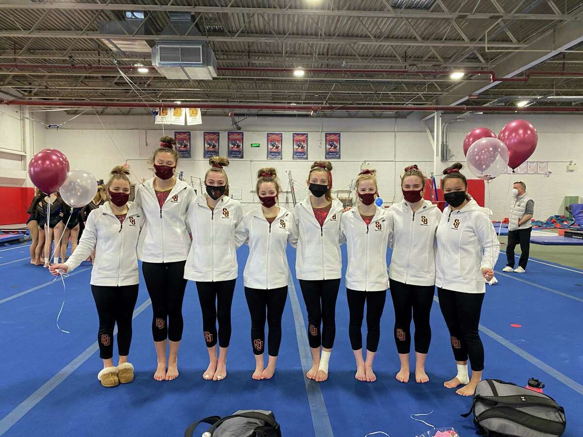 St. Joseph won the FCIAC regular season girls gymnastics title and coach Celina Huber was named an FCIAC Coach of Excellence. St. Joseph placed fourth at the league championships. Team members are Caitlin Vozzella, Alex Murawski, Mariana Wegiel, Justine Turcotte, Grace DeDonato, Lindsay Capobianco, Caitlyn Kelly, Anna Hughes and (not pictured) Jules Rizzitelli.