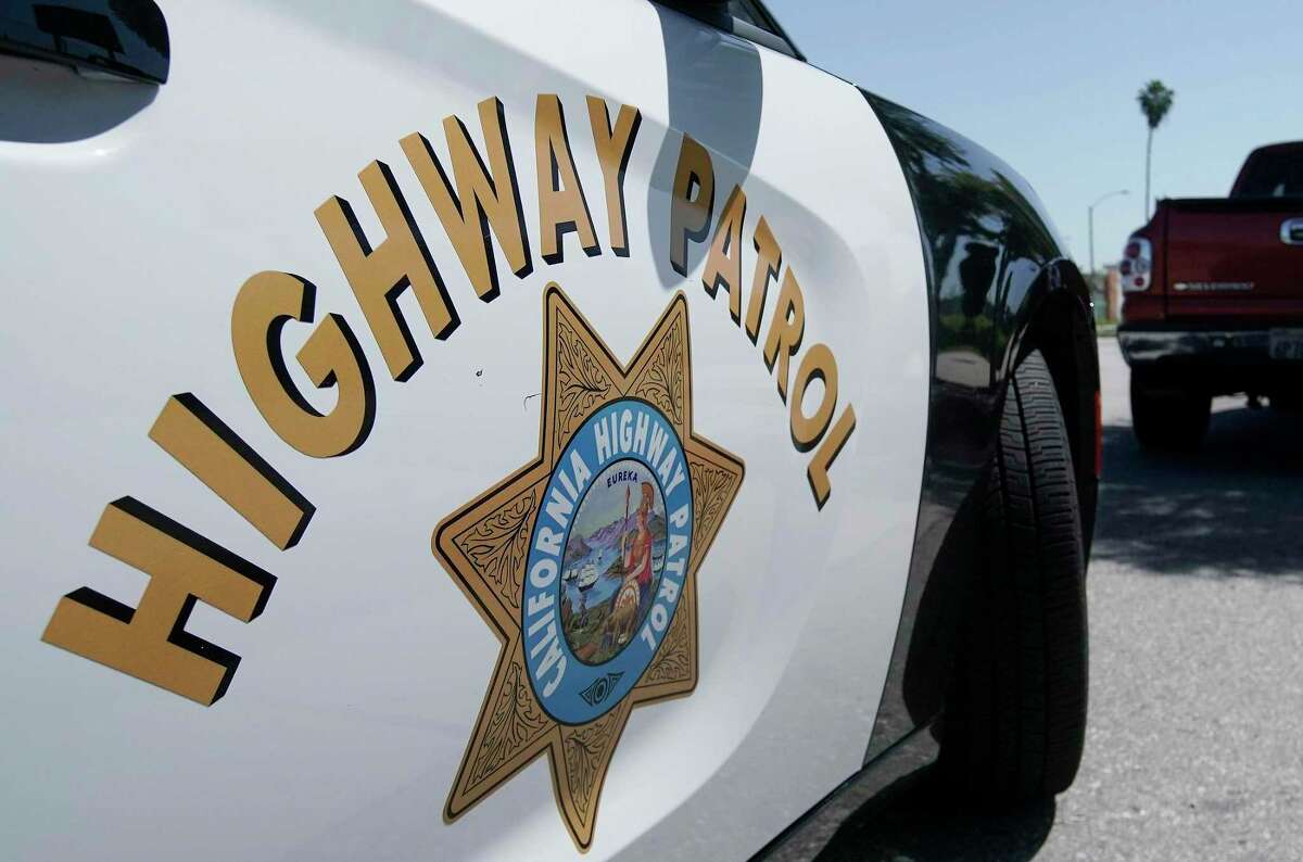 A California Highway Patrol car. A man walking in a lane of westbound Interstate 80 in Pinole was struck by a car and killed Tuesday night, according to the California Highway Patrol.