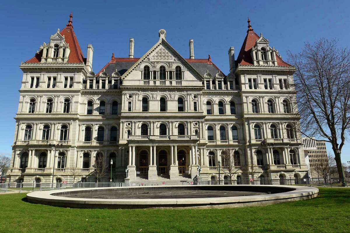 Exterior of the New York State Capitol on Wednesday, April 7, 2021 in Albany, N.Y. A three-way deal was reached between the Senate, Assembly and governor on how to spend $212 billion of public money for next year. (Lori Van Buren/Times Union)