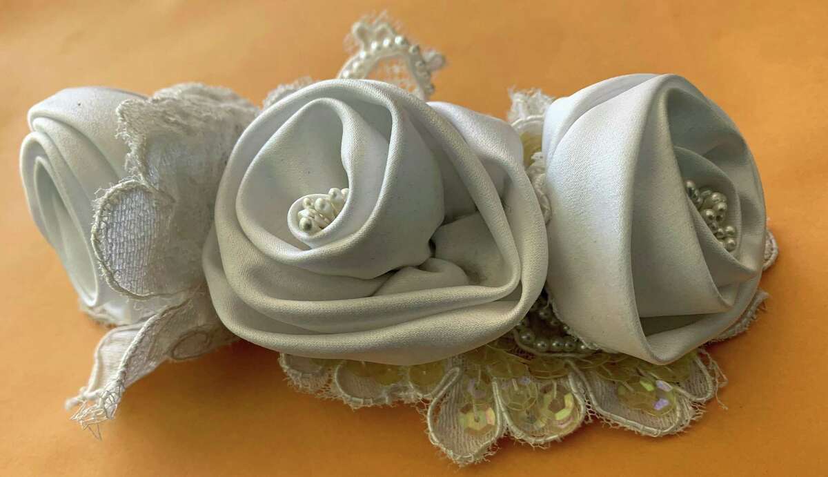 Dorothy Staley created a special hair barrette for Chris Clorite to wear in her 1997 wedding in Narragansett, RI.