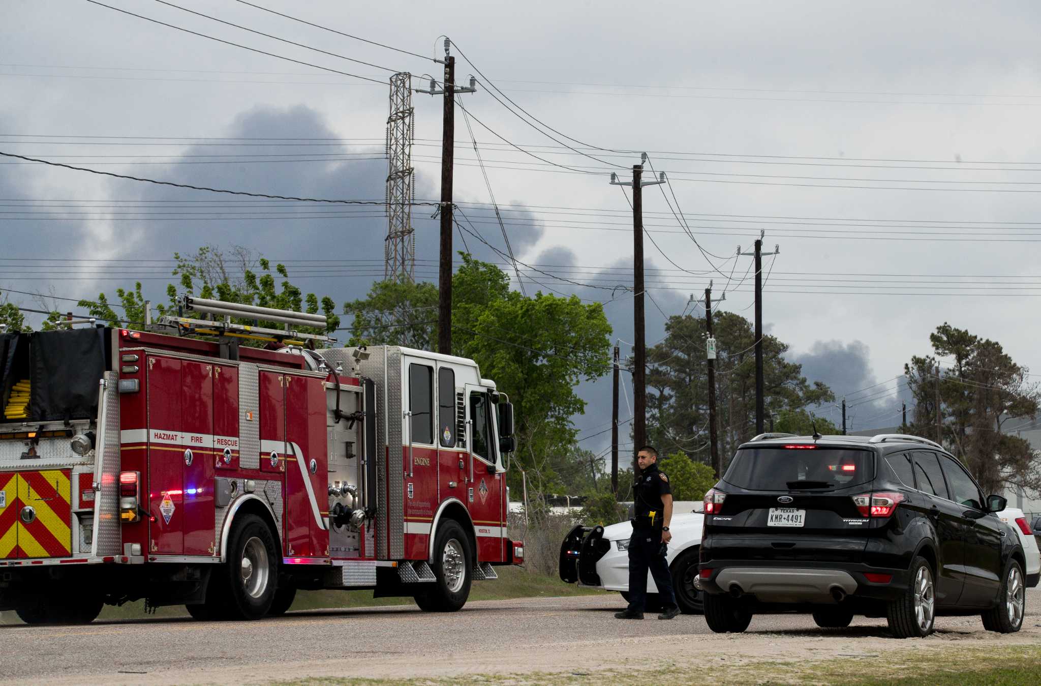 Channelview industrial fire, seen miles away, causes massive emergency response
