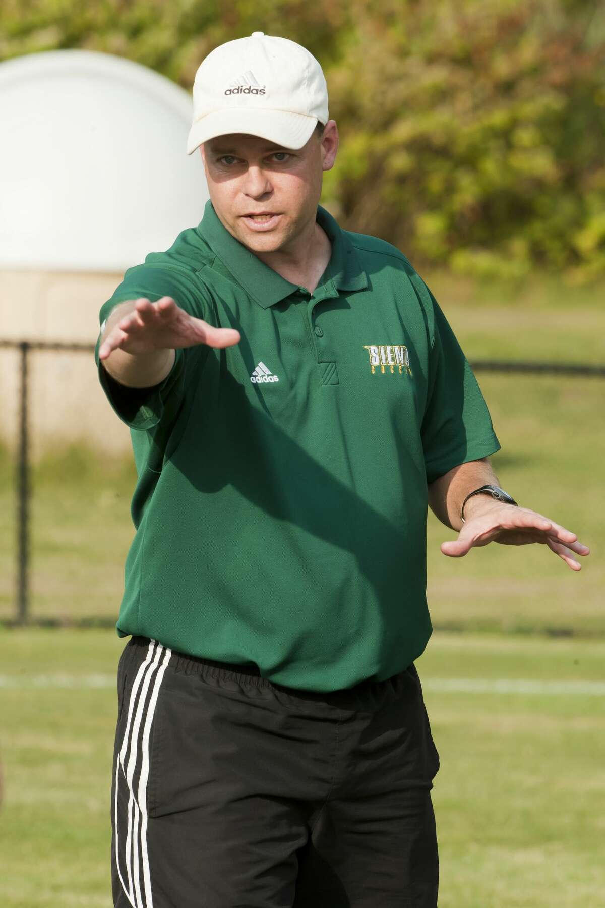 Head coach Steve Karbowski led Siena women's soccer to its first Metro Atlantic Athletic Conference regular-season title. (Siena athletic communications)