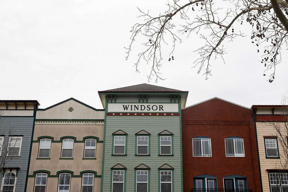 Idyllic buildings line the streets of downtown Windsor, Calif. Tuesday, February 16, 2021. Windsor Mayor Dominic Foppoli has been accused by multiple women of sexual assault dating as far back as 2003.